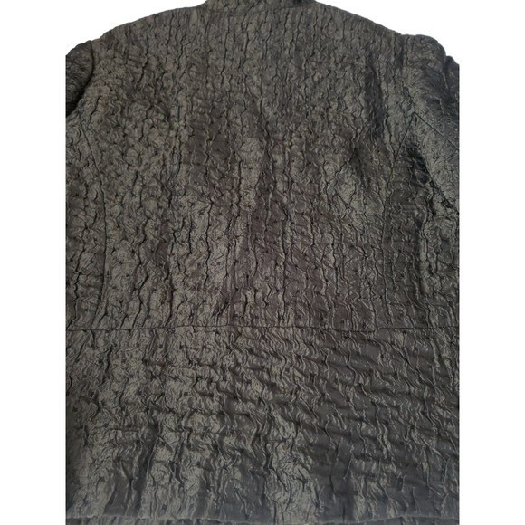 Coldwater Creek Dark Green Crinkle Fabric Jacket Blazer - Size Medium - Picture 7 of 13